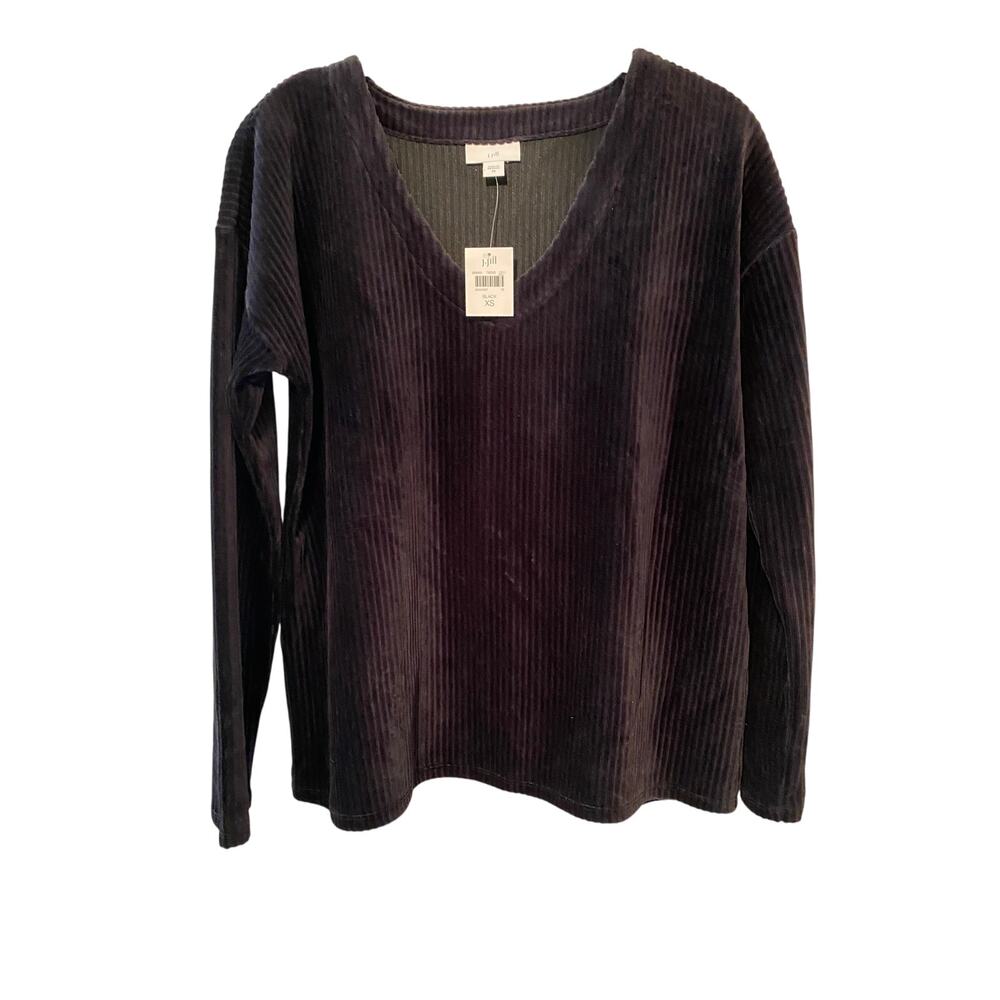 J Jill NWT Velour Soft XS V neck long sleeve